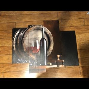 Large Red Wine Canvas Wall Art Picture